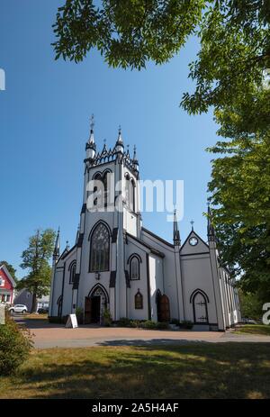 Die Anglikanische Kirche von St. John's in der Altstadt von Lunenburg, Nova Scotia, Kanada Stockfoto