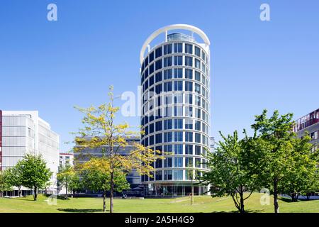 Bürogebäude/Plaza, Architekt Richard Meier, Lemberg, Hafencity, Hamburg, Deutschland Stockfoto