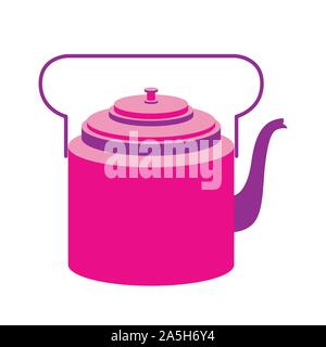 Hell retro Teekanne. Vector Illustration auf weißen isoliert Stock Vektor