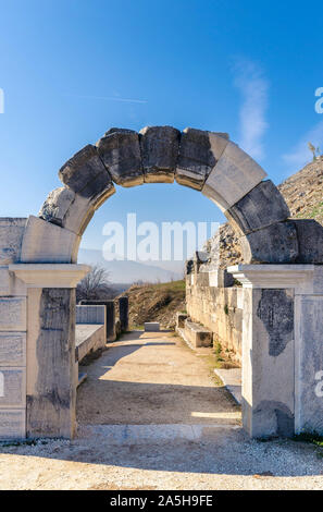 Philippi ist in der Nähe der Ruinen der antiken Stadt und ist Teil der Region Ostmakedonien und Thrakien in Kavala, Griechenland. Stockfoto