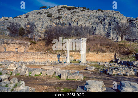 Philippi ist in der Nähe der Ruinen der antiken Stadt und ist Teil der Region Ostmakedonien und Thrakien in Kavala, Griechenland. Stockfoto