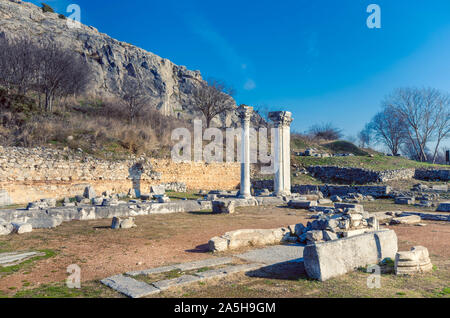 Philippi ist in der Nähe der Ruinen der antiken Stadt und ist Teil der Region Ostmakedonien und Thrakien in Kavala, Griechenland. Stockfoto