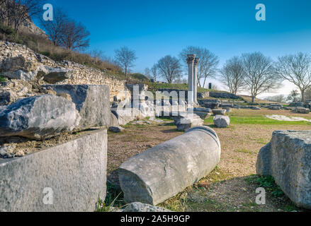 Philippi ist in der Nähe der Ruinen der antiken Stadt und ist Teil der Region Ostmakedonien und Thrakien in Kavala, Griechenland. Stockfoto