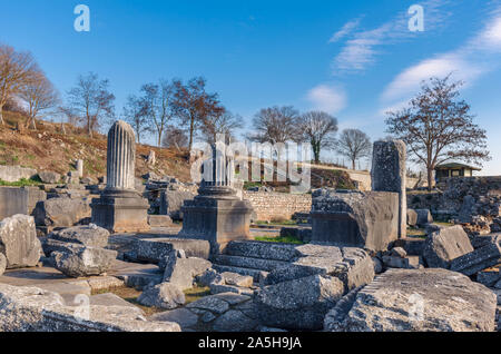 Philippi ist in der Nähe der Ruinen der antiken Stadt und ist Teil der Region Ostmakedonien und Thrakien in Kavala, Griechenland. Stockfoto