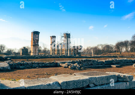 Philippi ist in der Nähe der Ruinen der antiken Stadt und ist Teil der Region Ostmakedonien und Thrakien in Kavala, Griechenland. Stockfoto