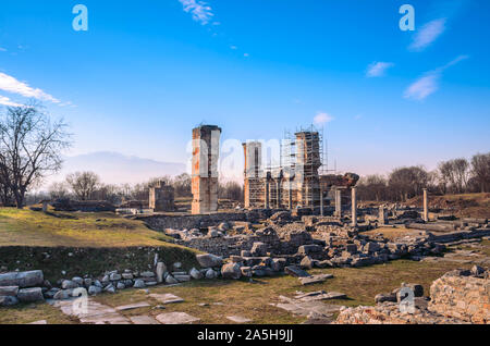 Philippi ist in der Nähe der Ruinen der antiken Stadt und ist Teil der Region Ostmakedonien und Thrakien in Kavala, Griechenland. Stockfoto