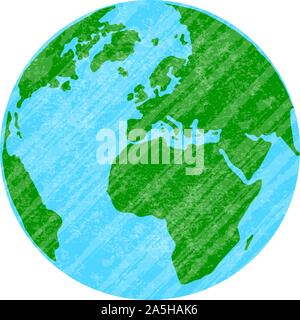 Vector Illustration des Planeten Erde. Stock Vektor