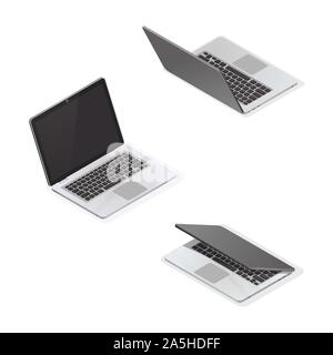 Vektor isometrische Laptop auf weißem Hintergrund. Detaillierte isometrische Symbol Stock Vektor