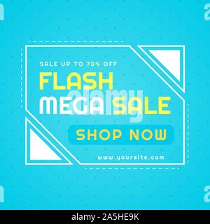 Flash mega Verkauf Poster moderne Verkauf Hintergrund design hellen Stil. Vector Illustration Stock Vektor
