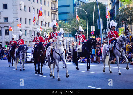 Städtischen Wachen auf dem Pferd. La Merce Festival. Barcelona, Katalonien, Spanien. Stockfoto