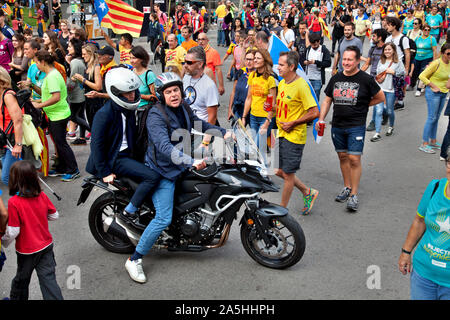 Katalanische Unabhängigkeit März, Oktober 19 2019, Barcelona. Stockfoto