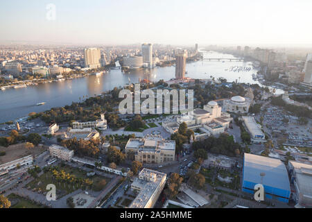 Ägypten, Kairo, den Nil und citysape vom Kairo Tower gesehen. Stockfoto