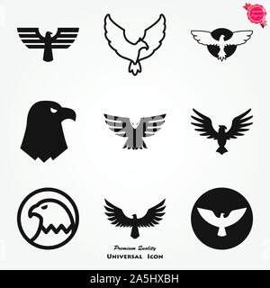 Eagle-Symbol. Logo Design Vektor Vorlage, flache Symbol. Stock Vektor