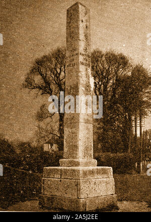 Krieg DER ROSEN - Hadley Hoher Stein, Hertfordshire, Großbritannien. Es kennzeichnet Website Schlacht von Barnet 1471 am 14. April. Ungefähr 1740 von Sir Jeremy Sambrook errichtet. Die 12 m hohe Obelisk ist Eingeschrieben' war hier die berühmte Schlacht zwischen Edward IV und dem Grafen von Warwick, 14. April 1471, in der der Graf besiegt und getötet" gekämpft. Der Obelisk wurde verschoben. c 1840 von seinem ursprünglichen Standort, sagte Warwick ist gestorben, 200 Meter weiter südlich. Stockfoto