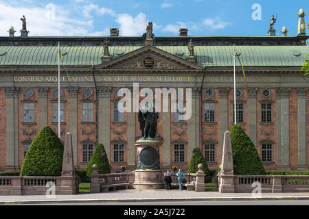 Riddarhuset Stockholm, Ansicht von der Vorderseite des Haus des Adels - die Riddarhuset (1672) - im Zentrum von Stockholm, Schweden. Stockfoto