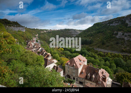 Dorf Rocamadour im Tal der Dordogne in Frankreich Stockfoto