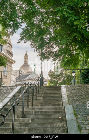 Treppen hinauf führenden Coeur Basilika Sacre, Stockfoto