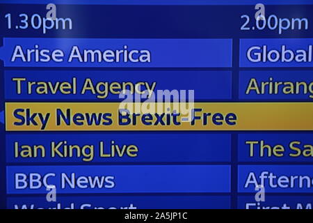 Sky News startet eine Brexit freie Nachrichten kanal Sky-TV Stockfoto