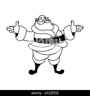 Santa Claus auf weißem Hintergrund Vector Illustration Design Stock Vektor