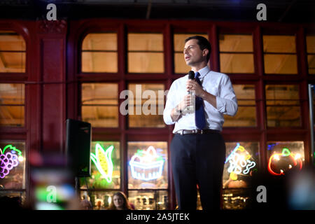 Demokratische Präsidentschaftskandidaten South Bend, Indiana Bürgermeister Peter Buttigieg hält eine Kundgebung in Philadelphia, PA. Stockfoto