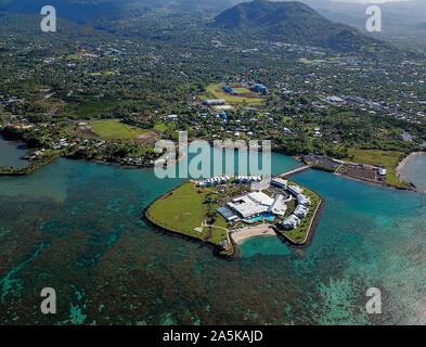 (191021) - apia, Oktober 21, 2019 (Xinhua) - luftaufnahme am Okt. 20, 2019 zeigt Taumeasina Hotel in Samoa. (Xinhua / Guo Lei) Stockfoto