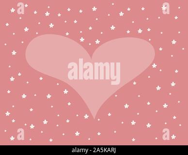 Hintergrund mit Herz und Blumen. Valentinstag. vektor. Stock Vektor