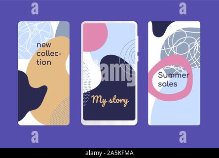 Sommerschlussverkauf onboarding Bildschirme cartoon Vorlagen Stock Vektor