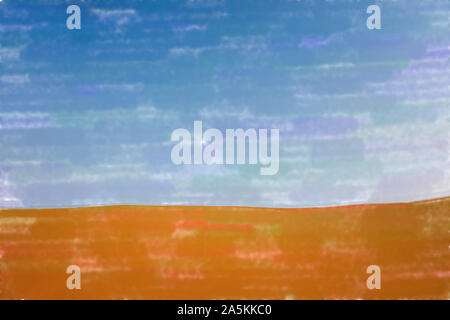 Watercolor Illustration: Abstraktes Bild der Oberfläche einer Düne in der Sahara im Sudan Stockfoto