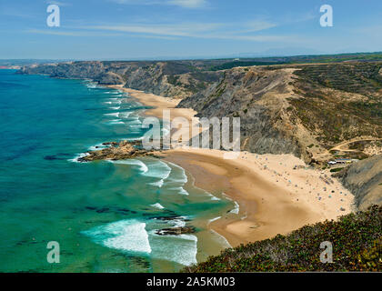 Blick vom Torre de Aspa entlang der Costa Vicentina Küste Stockfoto