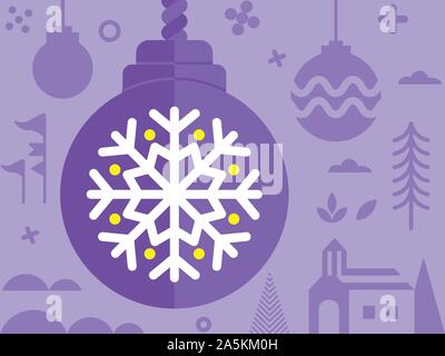 Christmas Ornament mit anderen Element von Weihnachten in rot Ton-Design für die Grußkarte und multi purpose-Vector Illustration Stock Vektor