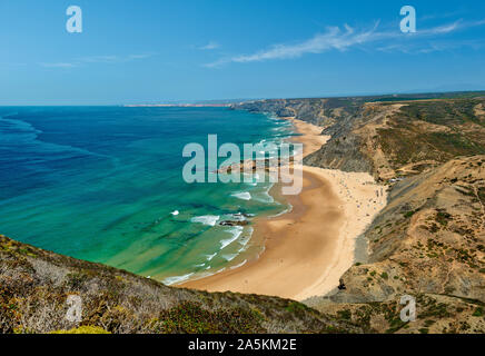 Blick vom Torre de Aspa entlang der Costa Vicentina Küste Stockfoto