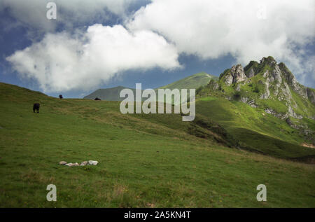 Auf dem Col d'Agnes, einem Pass in den französischen Pyrenäen, Ariège, Royal, Frankreich Stockfoto