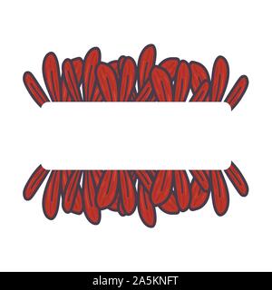 Vintage Banner mit framewith rote Blätter auf weißem Hintergrund. Farbenfrohe Natur Hintergrund. Botanische Vector Illustration. Stock Vektor
