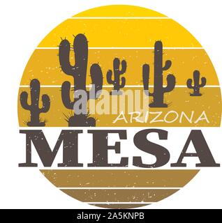 Landschaft von Mesa, Arizona. T-Shirt und Kleid vektor design, Druck, Typographie, Plakat, Emblem Stock Vektor