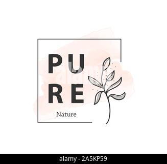 Botanical logo Maßbild vecctor im Set Stock Vektor