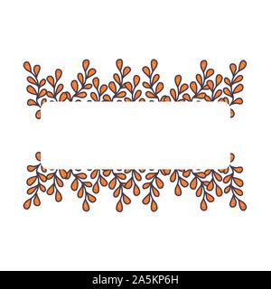 Vektor floral Rechteck Frame mit Herbst Zweige. Farbenfrohe Natur Hintergrund. Stock Vektor