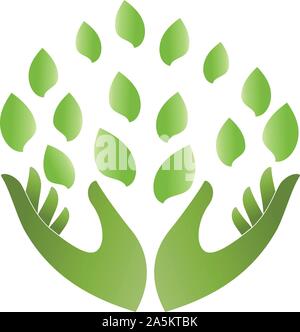 Pflanze, Blätter, Baum, Heilpraktiker, logo Stock Vektor