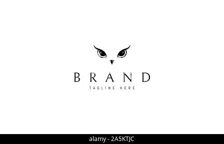 Vektor Logo, auf dem ein abstraktes Bild der Eule Auge. Stock Vektor