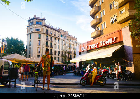 Beliebte bar Els Tres Gräber, Barcelona, Katalonien, Spanien. Stockfoto