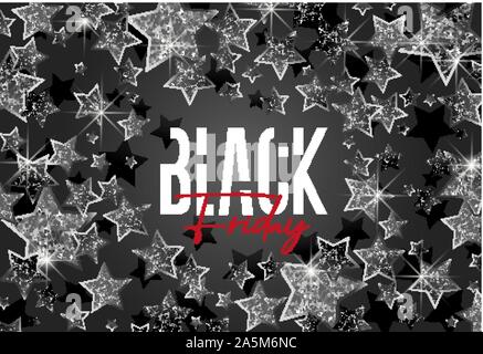 Stars Hintergrund. Schwarzer Freitag Stock Vektor