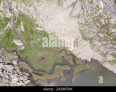 Vögel Auge Ansicht eines Delta in der Schweiz Stockfoto