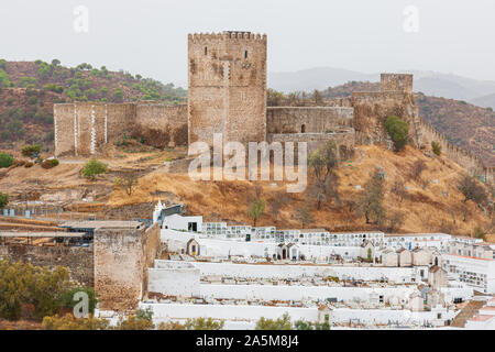 Blick auf mertola Schloss im portugiesischen Algarve Portugal Stockfoto