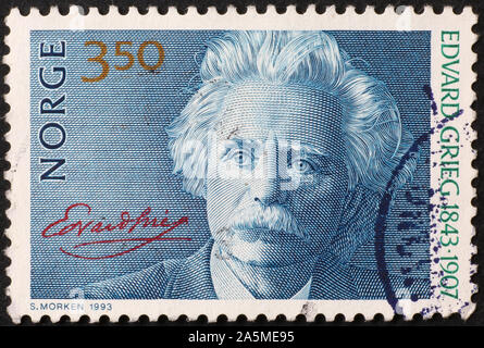 Edvard Grieg auf norwegische Briefmarke Stockfoto