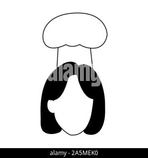 Avatar Frau mit Chef hat, flache Bauform Stock Vektor