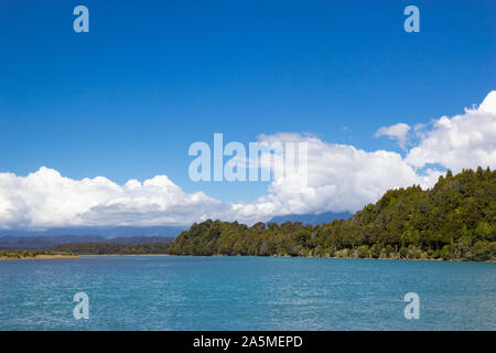 Blick auf okarito Lagune, Westküste von Neuseeland Stockfoto