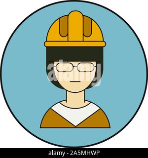 Frau Bauarbeiter vector avatar Vector Illustration Stock Vektor