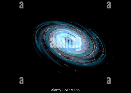 Blau und Weiß weit Galaxy auf schwarzem Hintergrund isoliert. Fernen Galaxien. Auf schwarzem Hintergrund isoliert. Elemente dieses Bild wurde von der NASA eingerichtet Stockfoto