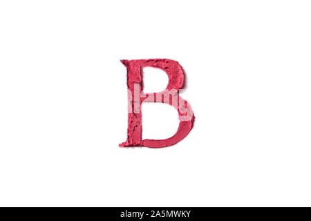 Font Letter Hand schreiben Alphabet von Lippenstift Stockfoto