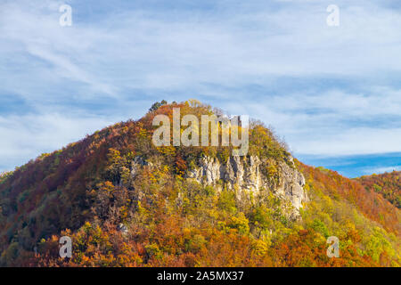 Landschaft über Seeburg, Bad Urach, Schwäbische Alpen Stockfoto