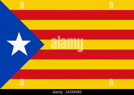 Katalonien Unabhängigkeit Flagge Hintergrundbild große Datei rot gelb blau White Star Estelada Stockfoto